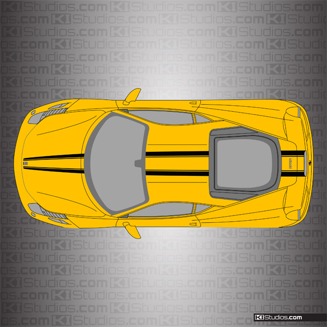 Ferrari 458 Italia Stripe Kit 008 Based on F12 on Yellow