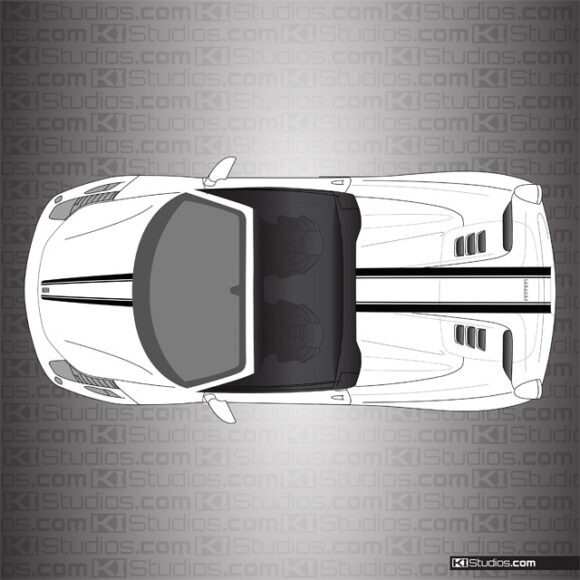 KI Studios Stripes for Ferrari 458 Spider - 008 Black on White