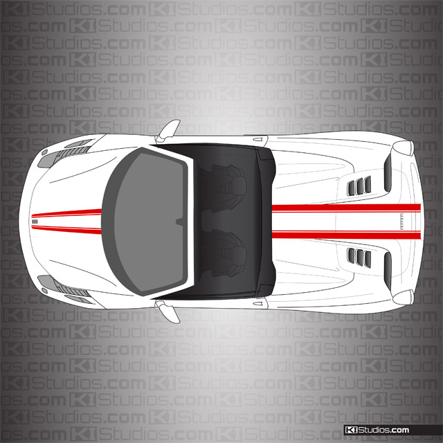 KI Studios Stripes for Ferrari 458 Spider - 008 Red on White