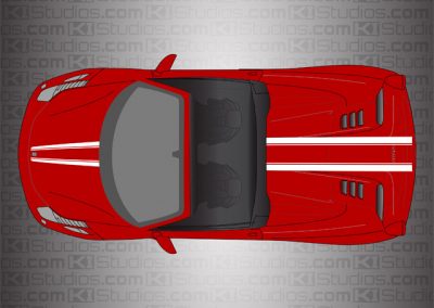 KI Studios Stripes for Ferrari 458 Spider - 008 White on Red
