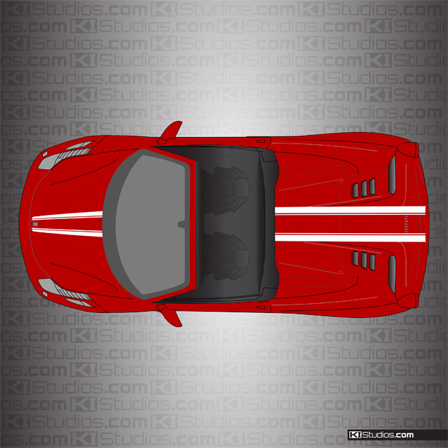 KI Studios Stripes for Ferrari 458 Spider - 008 White on Red