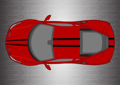 Ferrari 488 GTB Stripe Kit 008 Black on Red