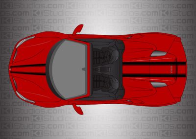 Ferrari 488 Spider Stripe Kit 008 Black on Red
