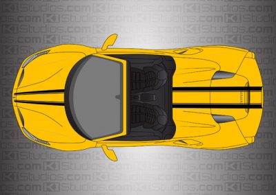 Ferrari 488 Spider Stripe Kit 008 Black on Yellow