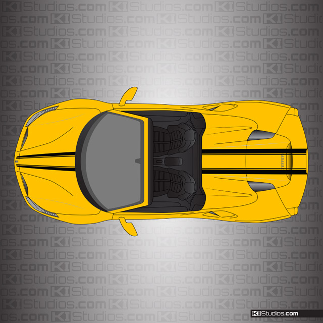 Ferrari 488 Spider Stripe Kit 008 Black on Yellow