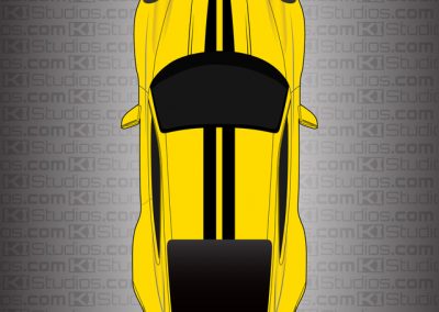 Porsche 992 Carrera S Stripe Kit 008 Sample of Black on Yellow