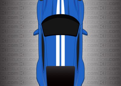 Porsche 992 Carrera Tapered Stripes - Sample of White on Blue