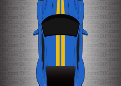 Yellow on Blue Tapered Kit 008 Porsche 992 Carrera Stripes