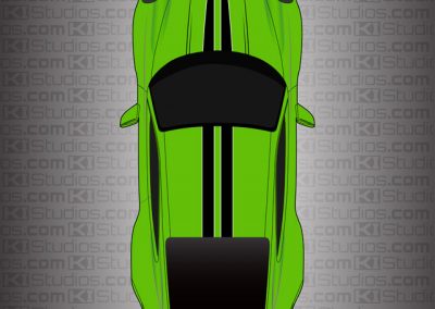 Porsche 911 (992) Carrera S Green with Black and White KI Studios Stripes
