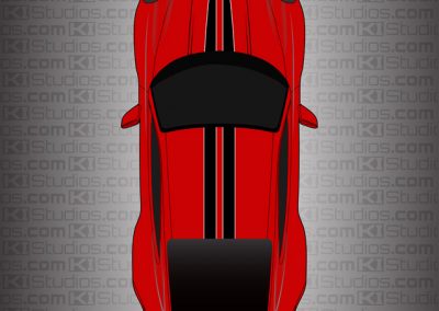 Porsche 992 Carrera S 008 Stripes Black and White on Red