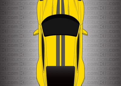 Yellow Porsche 992 Stripe Kit 008 - Grey and Black on Yellow