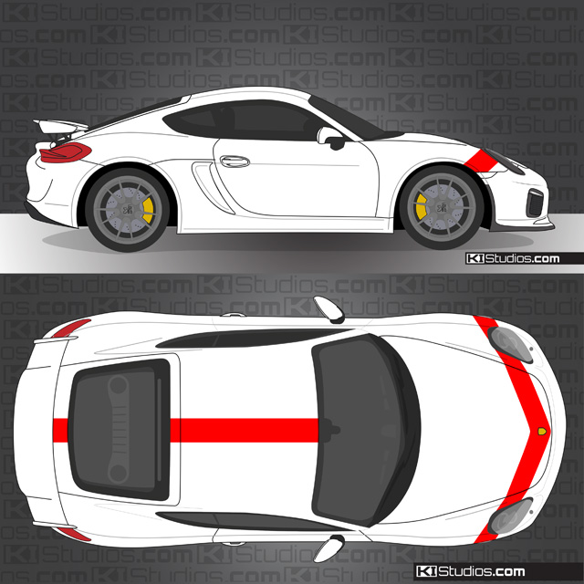 Porsche 981 Cayman GT4 KI Studios Stripe Kit 009