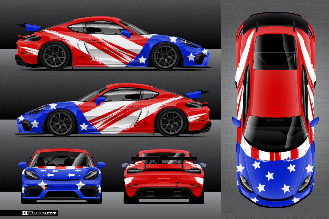 718 GT4 Clubsport American Flag Livery