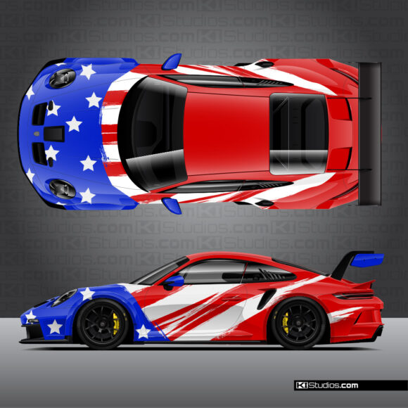 991 GT3 Cup American Flag Livery Wrap