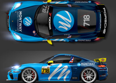 Livery Design for Montway Auto Transport Porsche GT4 Clubsport