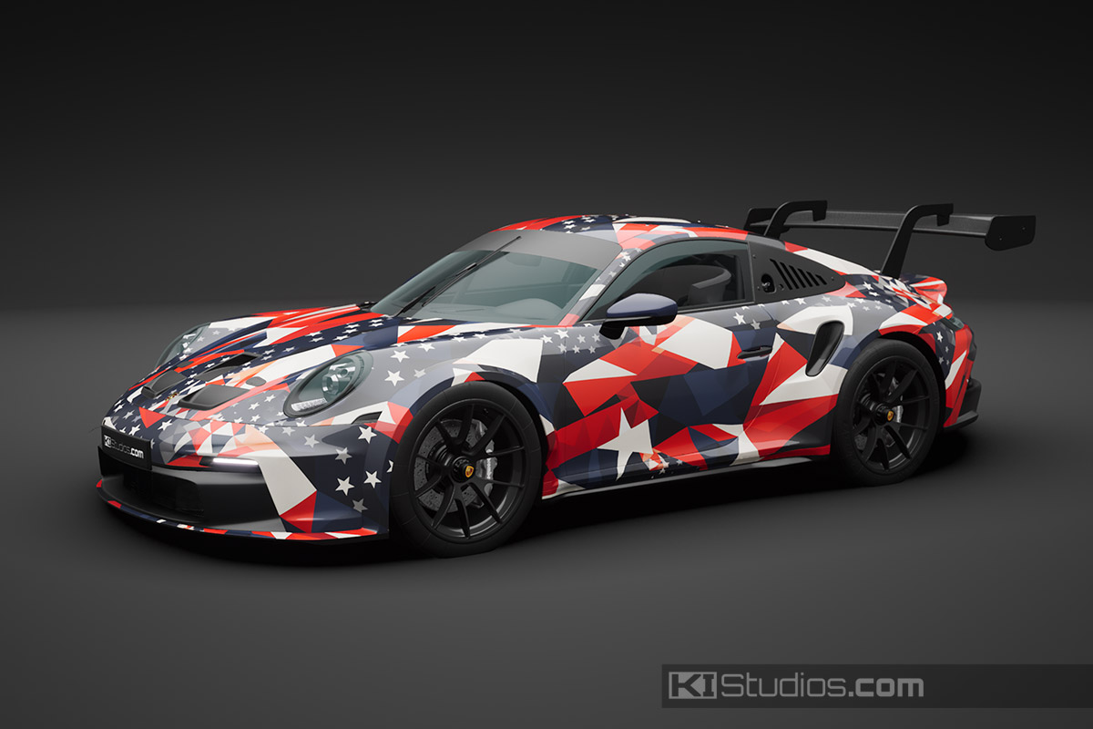 American Geometric Porsche Racing Livery Wrap Design