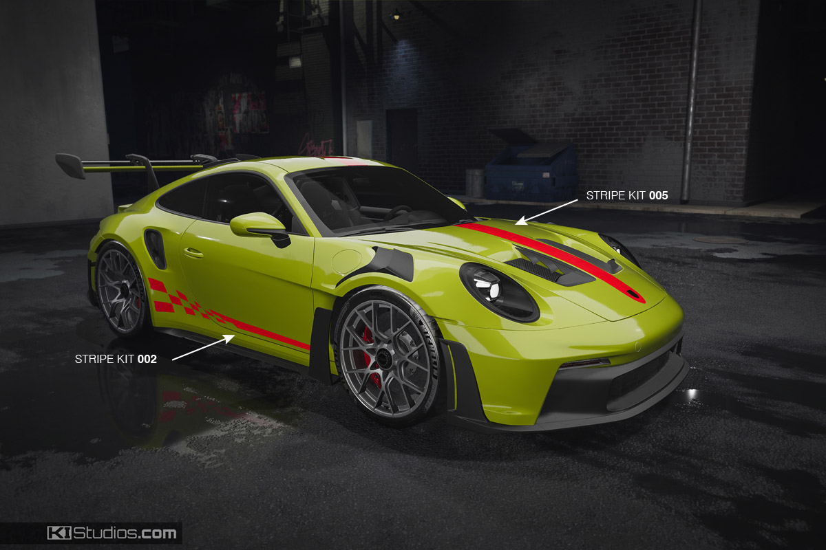 Porsche 992 GT3 RS Top and Side Stripe Kit Combo