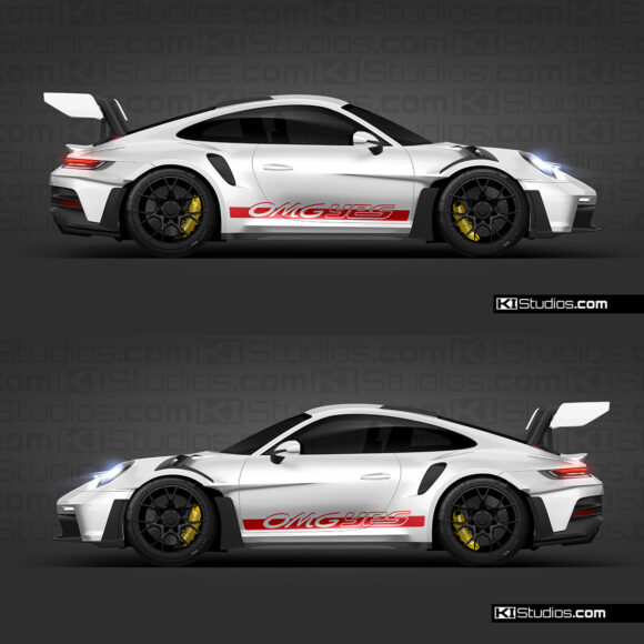 Custom Factory Replacement Porsche 992 GT3 RS Stripes by KI Studios