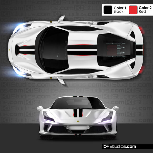 Ferrari F8 Tributo Stripe Kit 001 by KI Studios