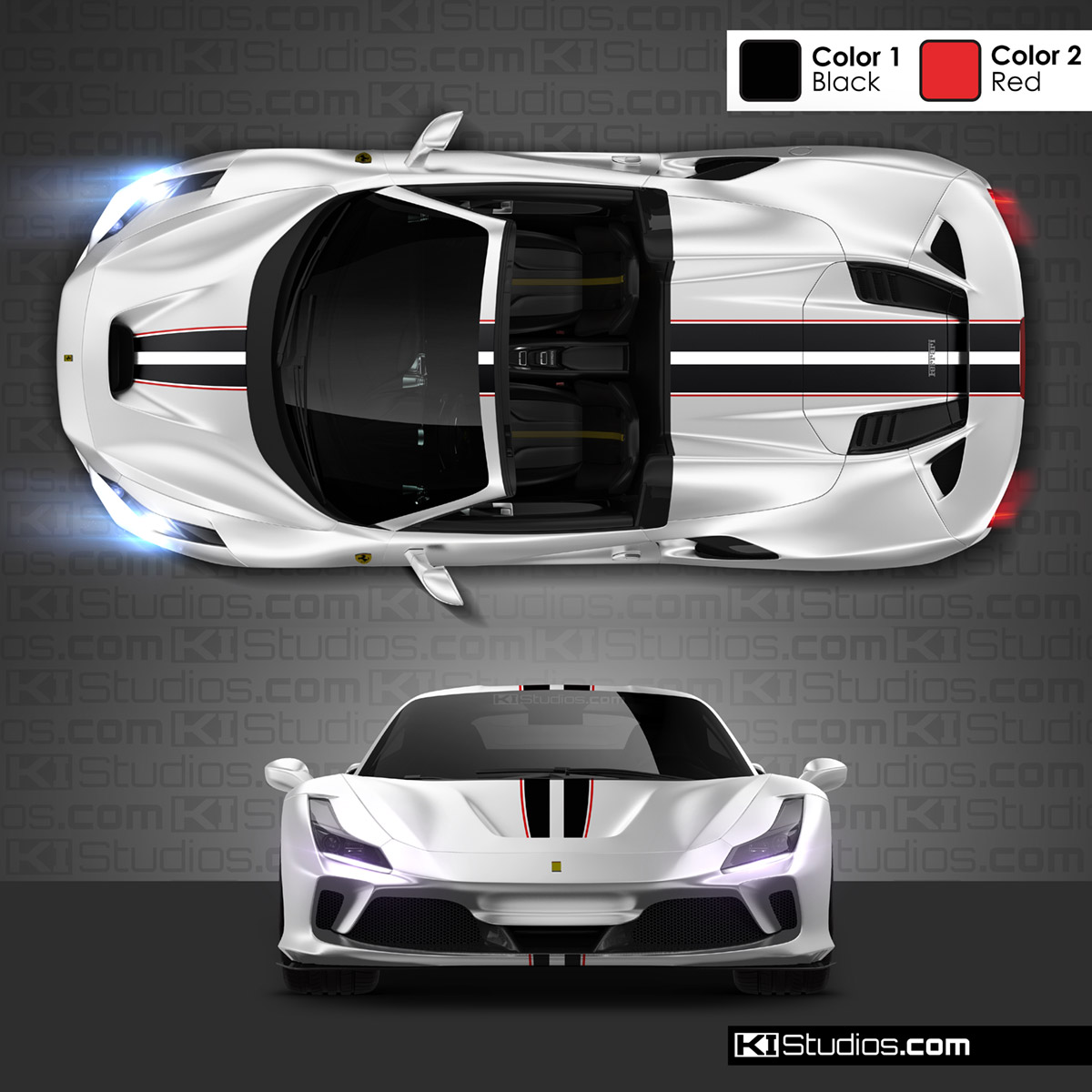 Ferrari F8 Spider Stripe Kit 001