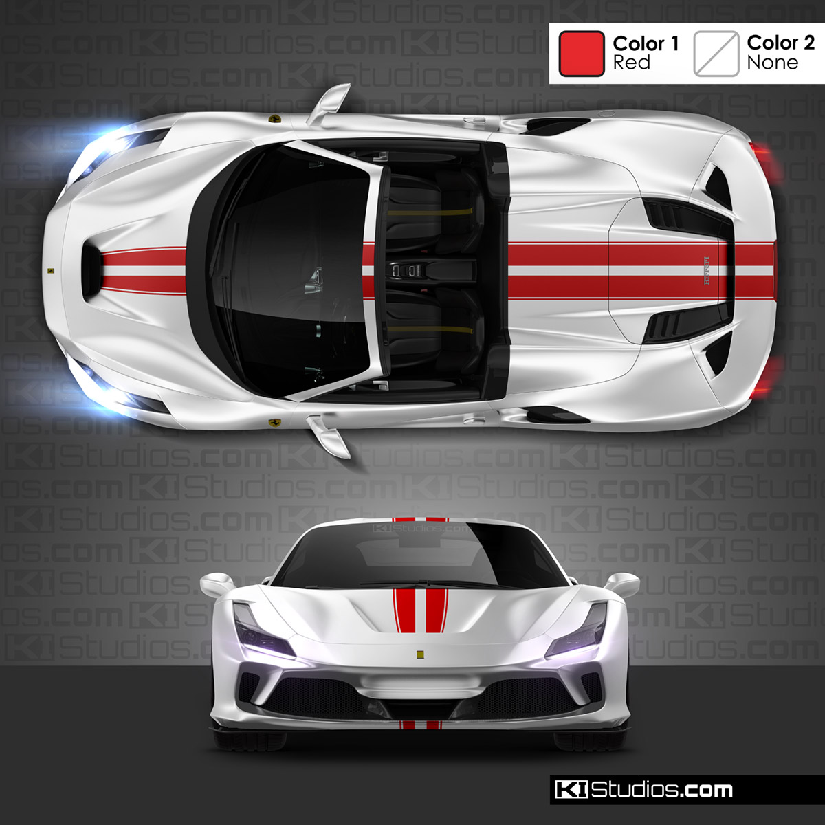 Ferrari F8 Spider Stripe Kit 001 1 Color, No Accent