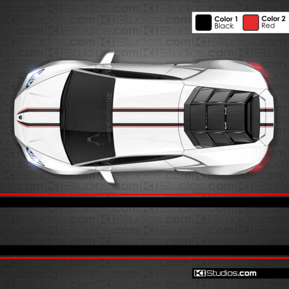 Two Color Top Stripe Kit 006 for the Lamborghini Huracan EVO RWD